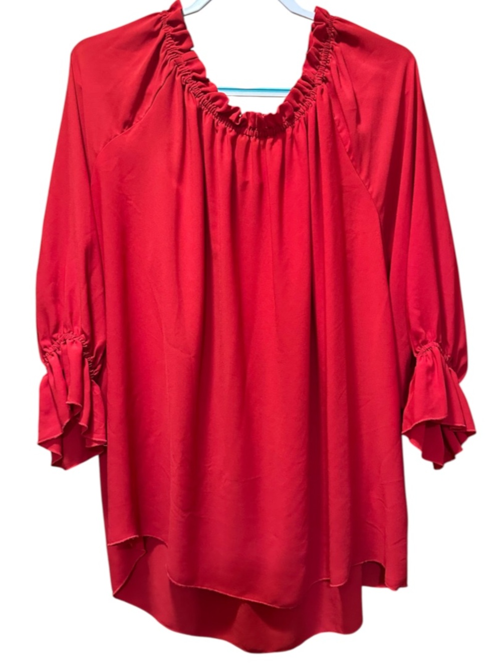 Violet & Claire Red Women's Peasant Blouse - Brand Unknown